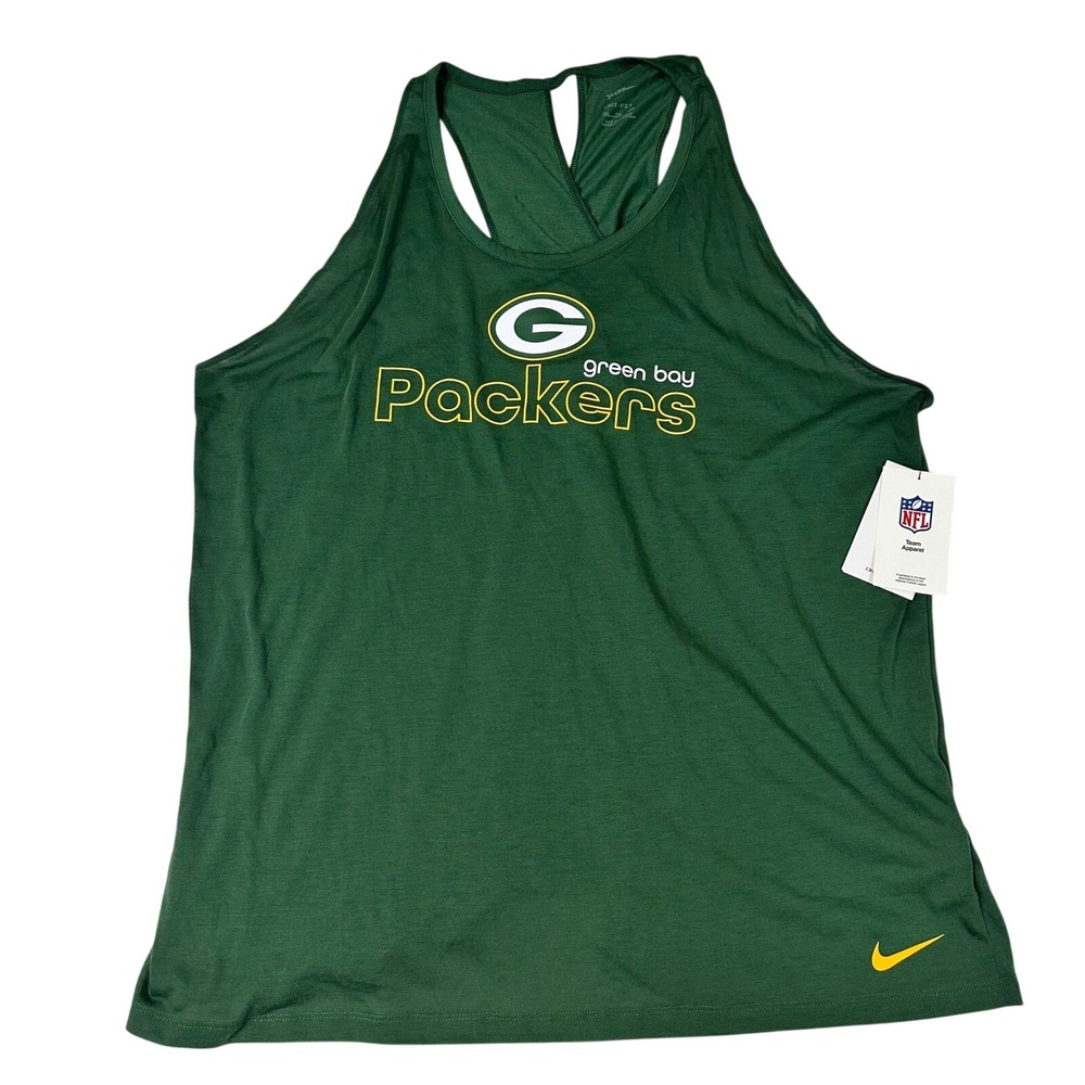 Nike Green Bay Packers Womens XXL Dri-FIT Yoga Tank Top Cross Back Green